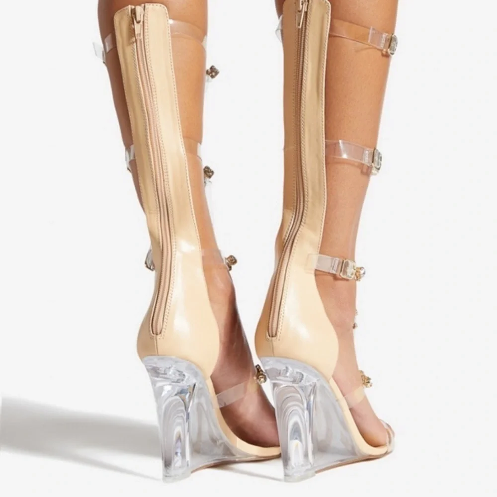 🛍Bundle sale🛍Embellished Wedge gladiator sandals nwot 10 - Picture 3 of 8